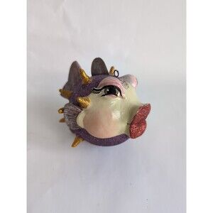 Katherine’s Collection kissing Fish Christmas ornament red lips Gold lavender
